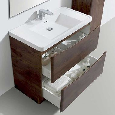 Dark Brown Bathroom Furniture Drench, Dark Wood Double Sink Vanity Unit