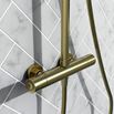 Harbour Clarity Brushed Brass Round Thermostatic Rigid Riser Shower Kit