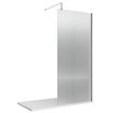 Harbour Contour 8mm Fluted Polished Chrome Glass Screen for Walk In Shower & Wetrooms