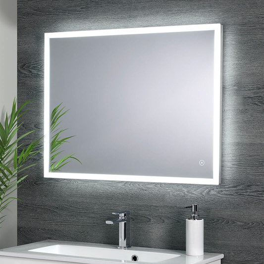 Harbour Glow LED Mirror with Demister Pad & Infrared Touch Button - 800 x 600mm