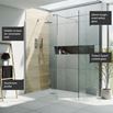 Harbour i10 10mm Easy Clean 2m Tall Wetroom 2 Panel Pack 1000mm x 600mm - Chrome