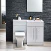 Harbour Icon 1100mm Spacesaving Combination Bathroom Toilet & Sink Unit - White Gloss