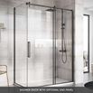 Harbour Icon Matt Black 8mm 2m Tall Easy Clean Sliding Shower Door & Optional Side Panel