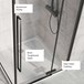 Harbour Icon Matt Black 8mm 2m Tall Easy Clean Hinged Shower Door & Optional Side Panel