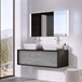 Harbour Scene 1200mm Wall Mounted Countertop Vanity Unit - Gloss Black/Concrete