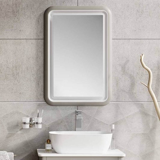 Harbour Serenity LED Illuminated French Grey Mirror - H800 x W550mm