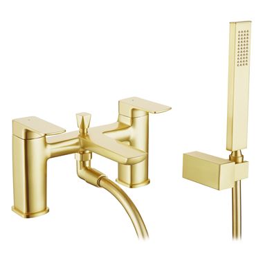 Harbour Status Bath Shower Mixer & Shower Kit - Brushed Brass