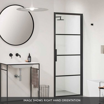 Soho Matt Black Framed Easy Clean 8mm Shower Door & Optional Side Panel