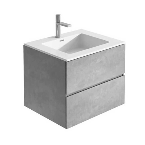 Harbour Substance 600mm 2 Drawer Wall Mounted Vanity Unit & Basin Options - Concrete Effect