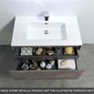 Harbour Substance 900mm 1 Drawer Wall Mounted Vanity Unit & White Basin - Concrete Effect