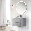 Harbour Substance 600mm 2 Drawer Wall Mounted Vanity Unit & White Basin - Concrete Effect