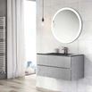 Harbour Substance 900mm 2 Drawer Wall Mounted Vanity Unit & Black Basin - Concrete Effect