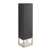 Harbour Virtue 1100mm Wall Mounted Tall Storage Cabinet with Brushed Brass Frame Shelf - Matt Grey