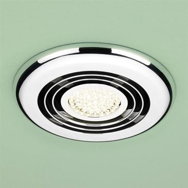 HiB Turbo Warm White LED Illuminated Inline Chrome Ceiling Fan