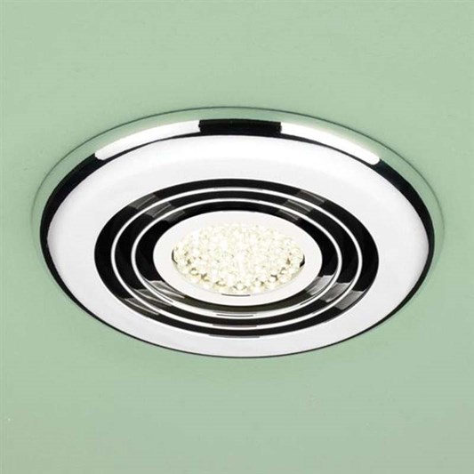 HiB Turbo Warm White LED Illuminated Inline Chrome Ceiling Fan