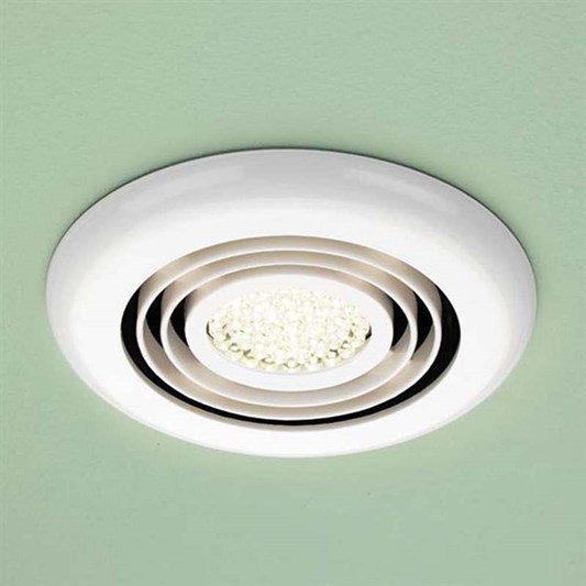 HiB Turbo Warm White LED Illuminated Inline White Ceiling Fan