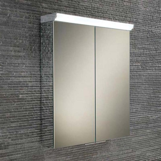 HiB Flare LED Illuminated Mirrored Cabinet with Shaver Socket - 600 x 700mm