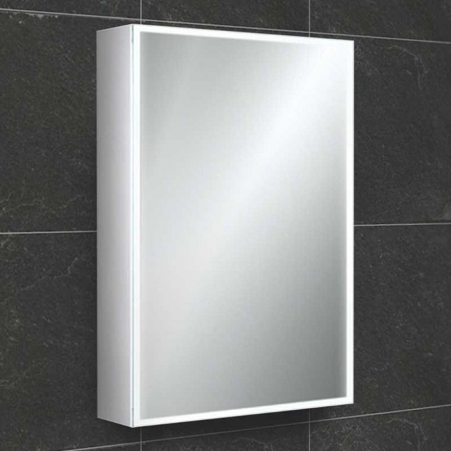 HiB Qubic 50 LED Illuminated Mirror Cabinet with Shaver Socket - 500 x 700mm