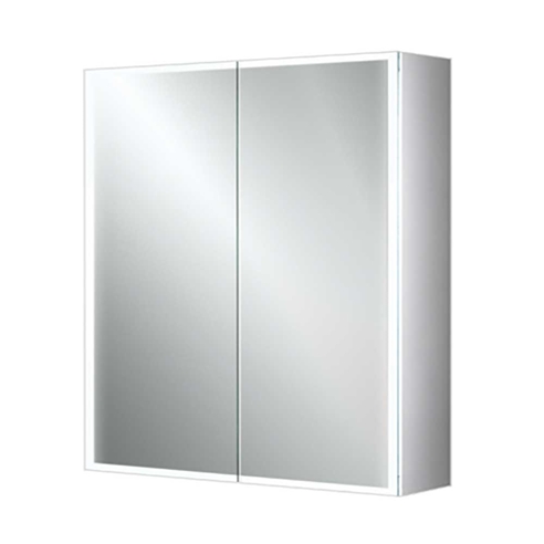 HiB Qubic LED Illuminated Mirror Cabinet with Shaver Socket - 600 x 700mm & 800 x 700mm
