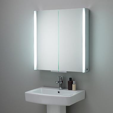 HiB Xenon 80 LED Illuminated Mirror Cabinet with Mirrored Sides - 820 x 700mm