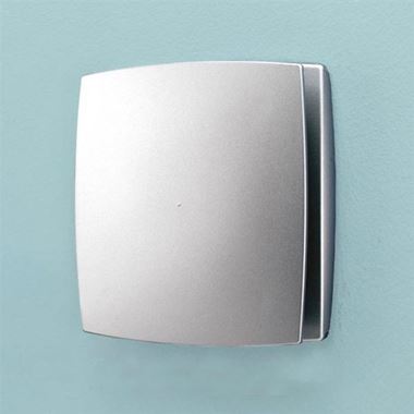 HIB Breeze Matt Silver Wall Mounted Slimline Low Profile Fan with Timer & Humidity Sensor