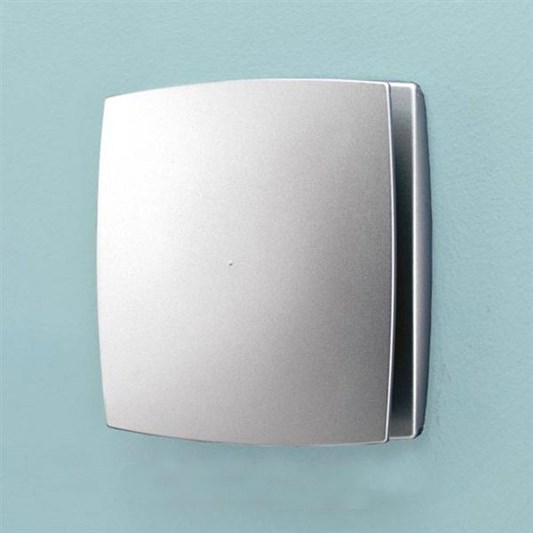 HiB Breeze Matt Silver Wall Mounted Slimline Low Profile Fan with Timer & Humidity Sensor