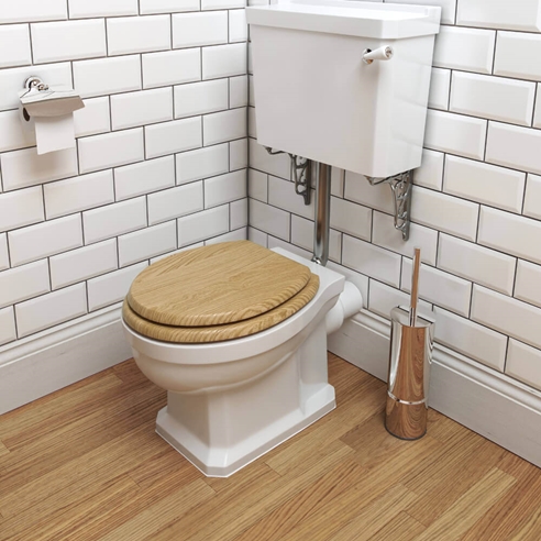 Imex Wyndham Traditional Low Level Toilet & Soft Close Oak Seat