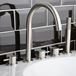 Inox Brushed Stainless Steel 5 Hole Bath Shower Mixer with Extractable Hand Shower, Swivel Spout & Diverter