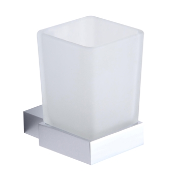 Isla Frosted Glass Tumbler & Holder
