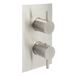 Inox Brushed Stainless Steel Thermostatic Concealed 3 Outlet Shower Valve