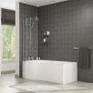Jonathan P-Shaped Shower Bath with Screen & Front Panel - 1700 x 850mm