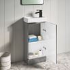 Maisie Compact 400mm Mini Cloakroom Floorstanding Vanity Unit with Black Handle, Overflow Cover & Basin - Anthracite