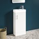 Maisie Compact 400mm Mini Cloakroom Floorstanding Vanity Unit & Basin - Gloss White