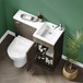 Harbour Icon 900mm Spacesaving Combination Bathroom Toilet & Sink Unit - Avola Grey