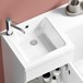 Harbour Icon 900mm Spacesaving Combination Bathroom Toilet & Sink Unit - White Gloss