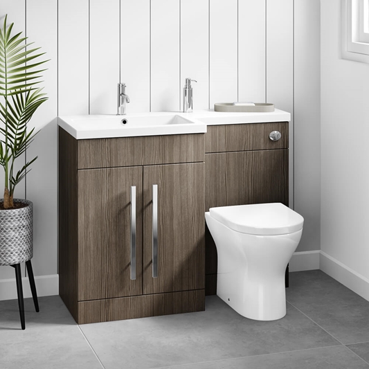 Harbour Icon 1100mm Spacesaving, 38 Bathroom Vanity Top With Sink And Toilet Combo