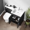 Harbour Icon 1100mm Combination Bathroom Toilet (520mm Projection) & Right Sink Unit - Matt Graphite Grey