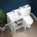 Harbour Icon 1100mm Spacesaving Combination Bathroom Toilet & Sink Unit - White Gloss