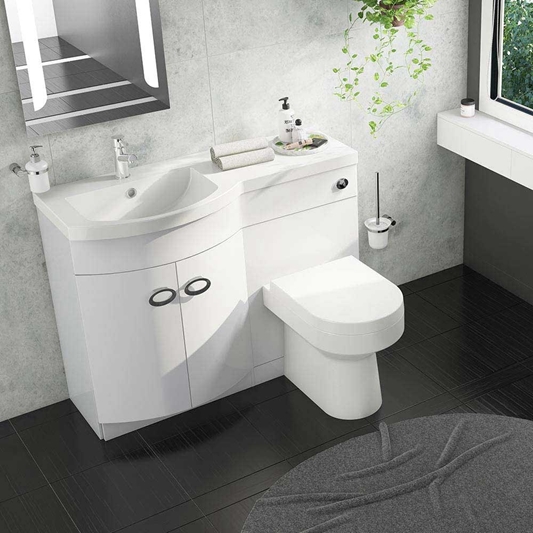Lorraine Combination Bathroom Toilet, Toilet And Sink Vanity Unit 1400mm