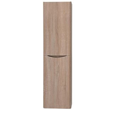 Harbour Clarity 1500mm Wall Mounted Tall Storage Cabinet - Left Hand - Light Oak