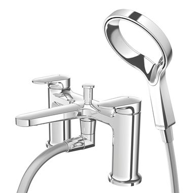 Methven Aio Deck Mounted Bath and Shower Mixer including Shower Handset - Chrome