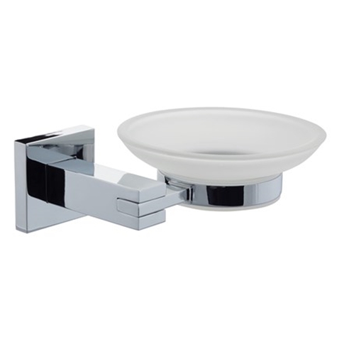 Pierre Frosted Glass Soap Dish & Holder