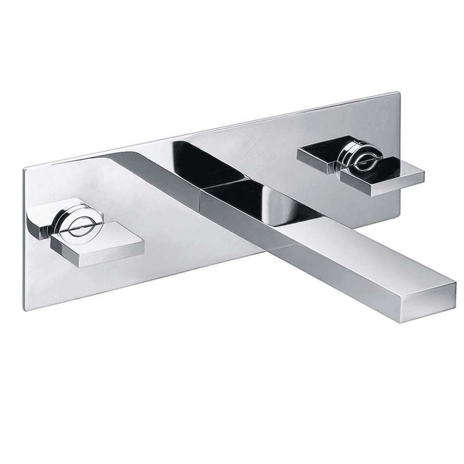 Pura Bloque Wall Mounted Basin Mixer Tap with Waste