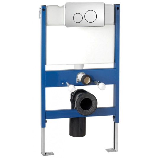 Pura Reduced Height Wall Hung Toilet Frame System with Front Mounted Dual Flush Plate