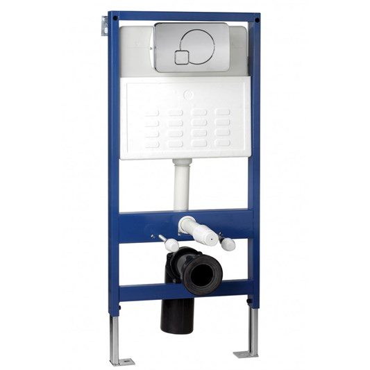 Pura Wall Hung Toilet Frame System with Front Mounted Dual Flush Plate