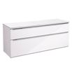 Roper Rhodes Scheme 1200mm Wall Mounted Gloss White Countertop Basin Unit with Chrome Handle no.1 - 256mm Centres