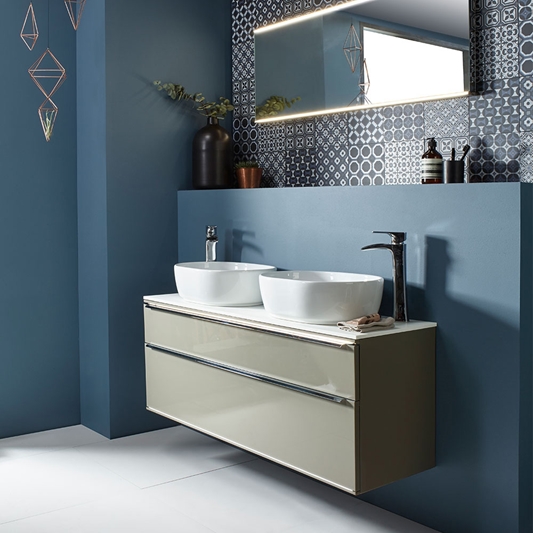 Roper Rhodes Scheme 1200mm Wall Mounted, Wall Hung Double Countertop Vanity Unit