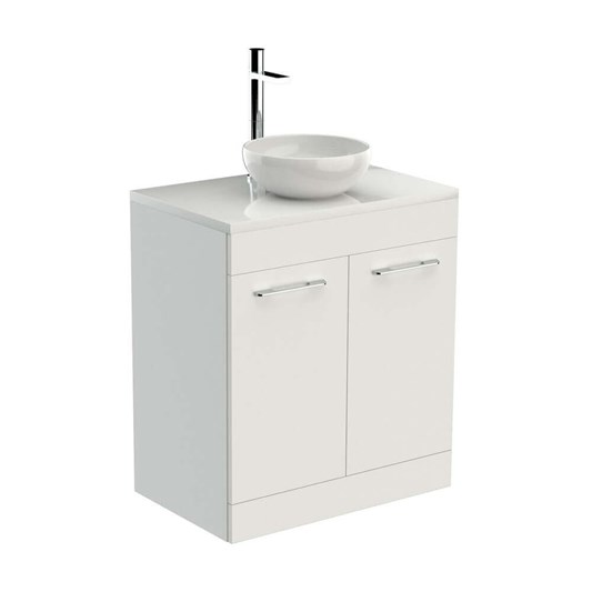 Saneux Austen White Gloss Floorstanding Vanity Unit and Optional Basin - 710mm