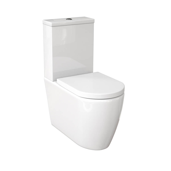 Saneux Uni Close Coupled Rimless Closed Back Toilet & Soft Close Seat