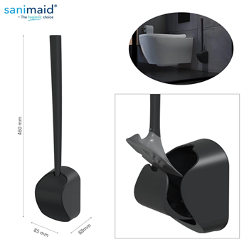 Sanimaid Paris Hygienic Toilet Bowl Cleaner & Wall Holder - Black or White